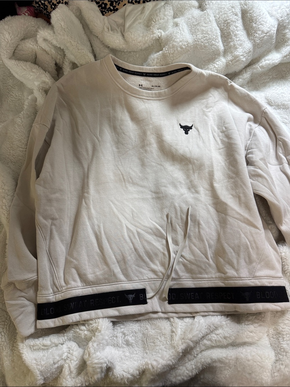 Under Armour Men’s Cream/Tan Project Rock Crew Sweatshirt